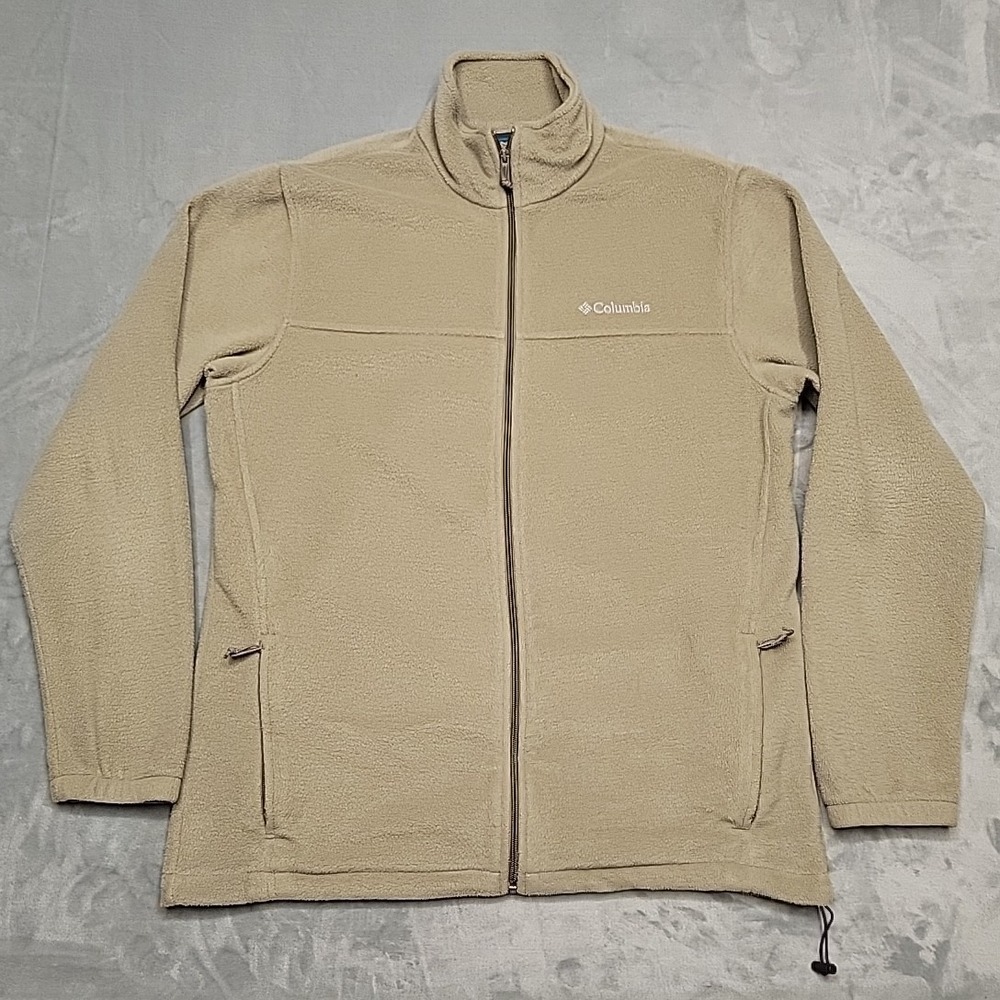 Columbia Fleece Jacket Mens XL‎ Tall  Tan Full Zip Outdoor Hiking Warm Gorpcore